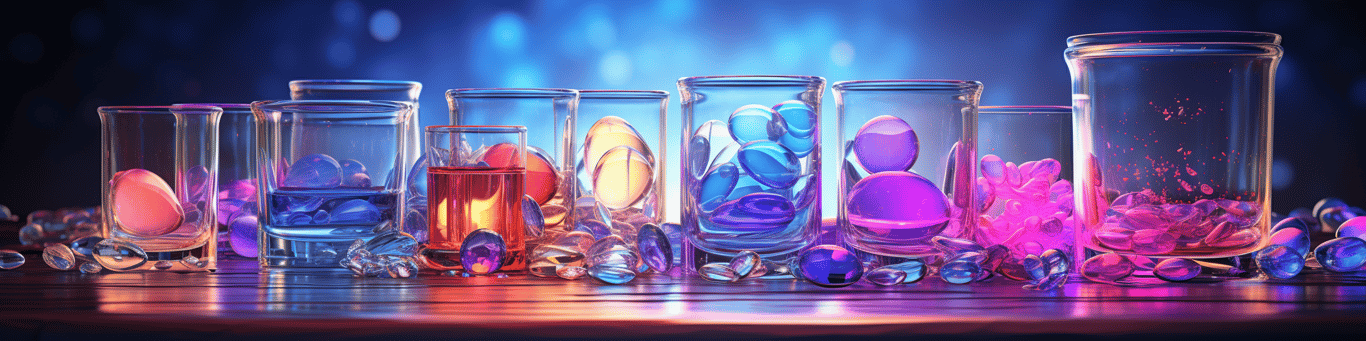 image of drug pills surrounding a glass of water symbolizing drug consumption