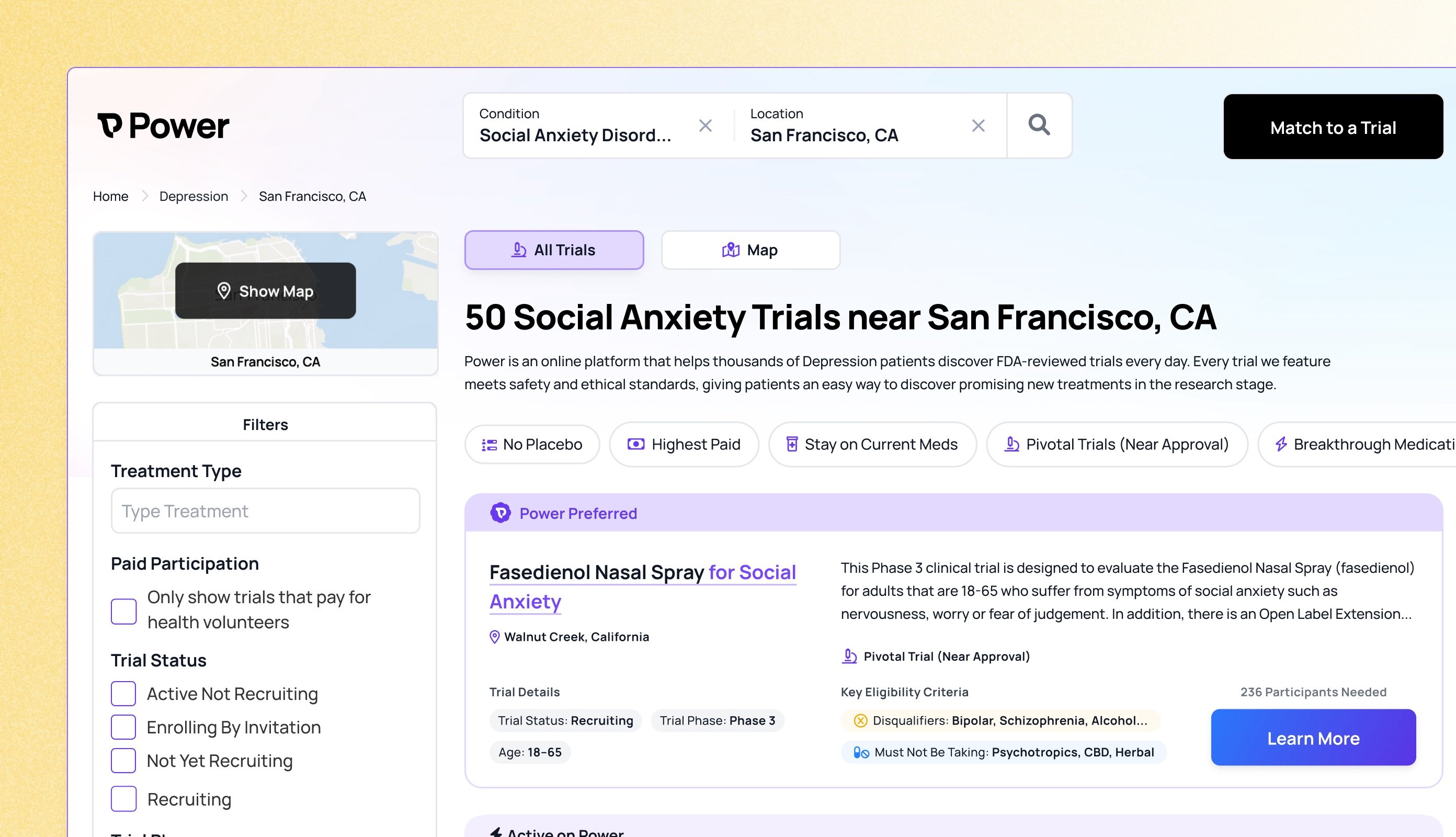 Search across all clinical trials