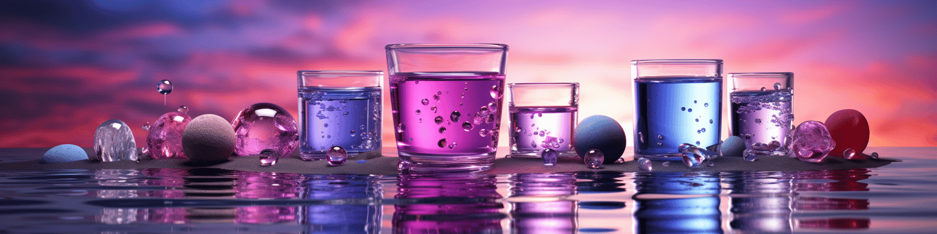 image of drug pills surrounding a glass of water symbolizing drug consumption