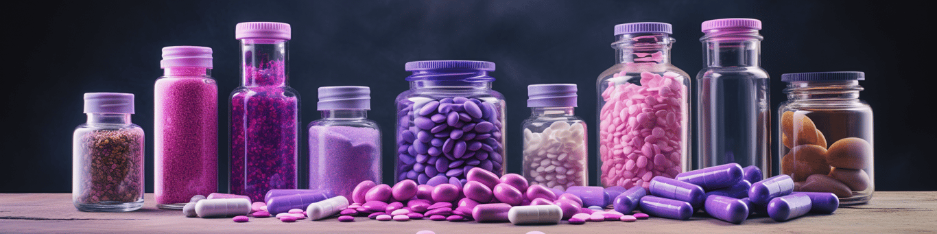 image of different drug pills on a surface