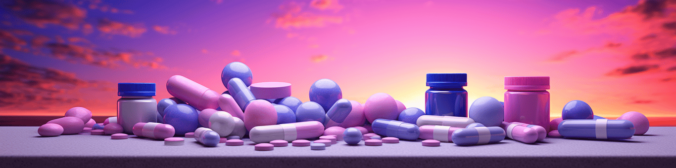 image of different drug pills on a surface