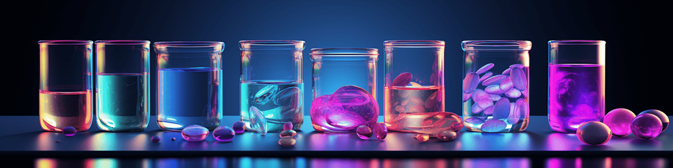 image of drug pills surrounding a glass of water symbolizing drug consumption