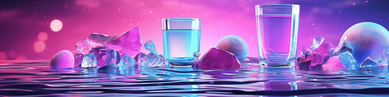 image of drug pills surrounding a glass of water symbolizing drug consumption