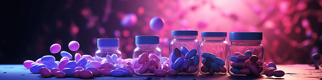 image of different drug pills on a surface