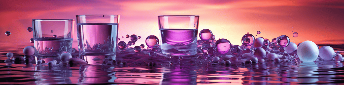 image of drug pills surrounding a glass of water symbolizing drug consumption