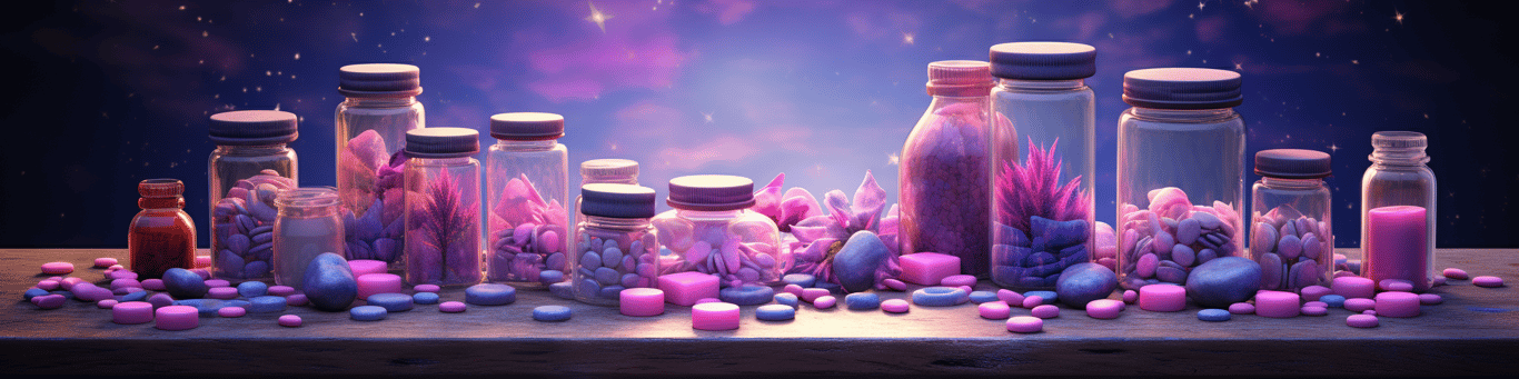 image of different drug pills on a surface