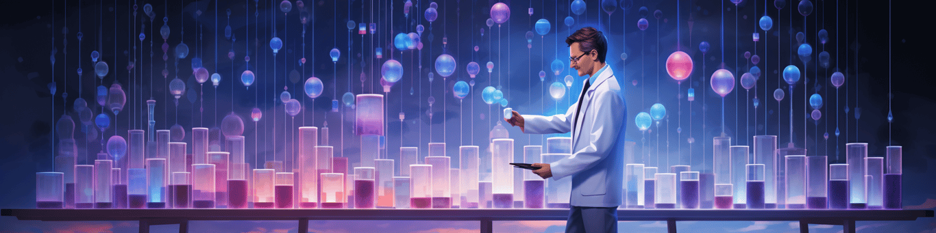 image of a doctor in a lab doing drug, clinical research