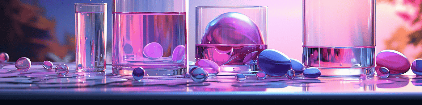 image of drug pills surrounding a glass of water symbolizing drug consumption