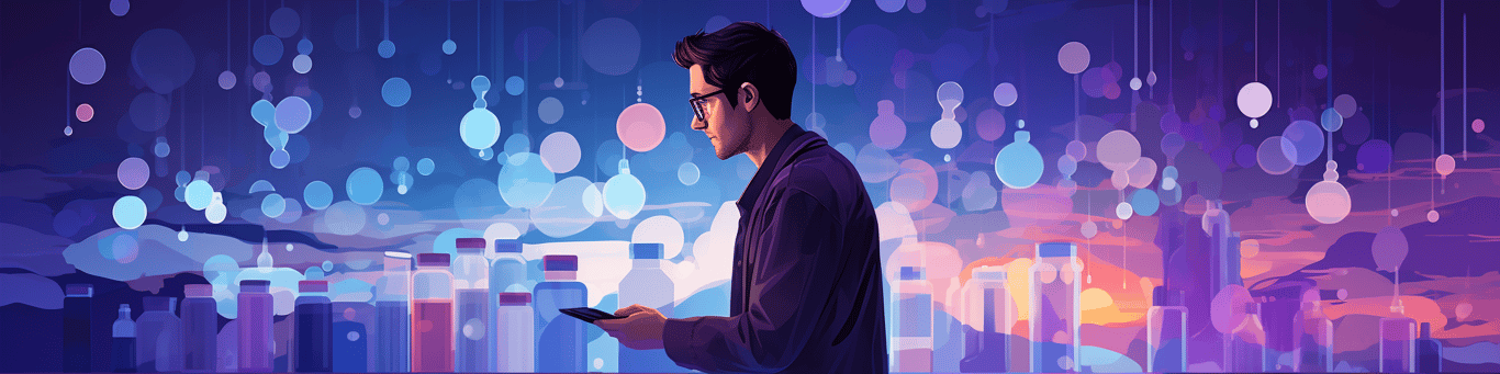 image of a doctor in a lab doing drug, clinical research