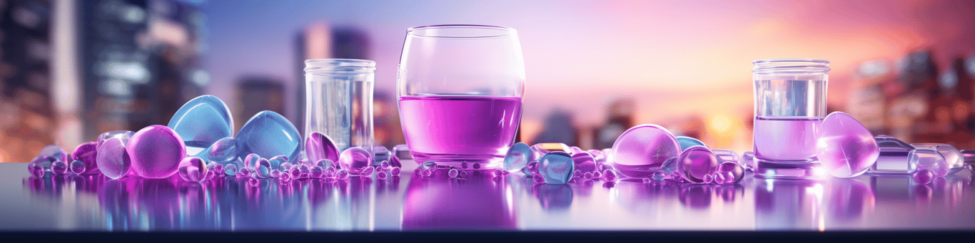 image of drug pills surrounding a glass of water symbolizing drug consumption