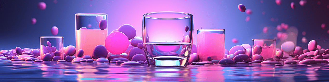 image of drug pills surrounding a glass of water symbolizing drug consumption