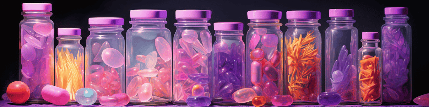 image of different drug pills on a surface