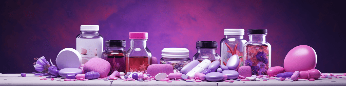 image of different drug pills on a surface