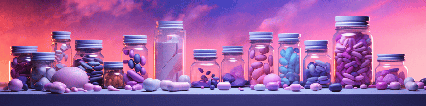 image of different drug pills on a surface