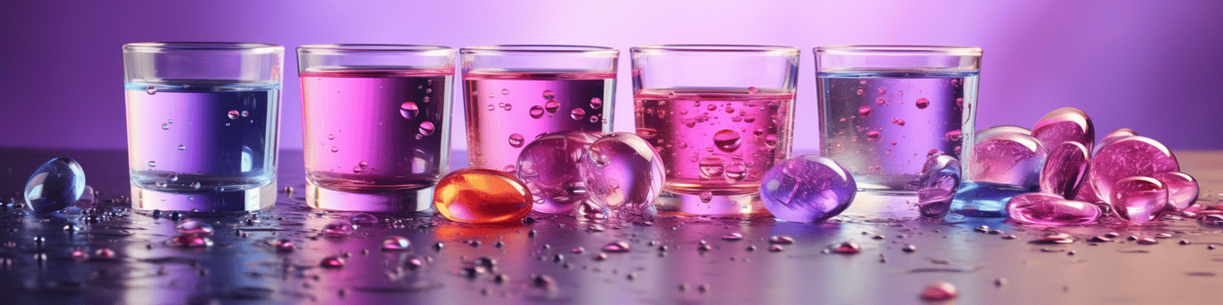 image of drug pills surrounding a glass of water symbolizing drug consumption