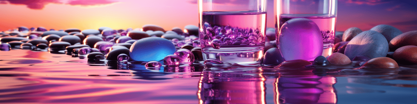 image of drug pills surrounding a glass of water symbolizing drug consumption