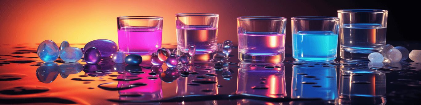 image of drug pills surrounding a glass of water symbolizing drug consumption