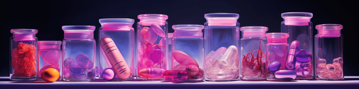 image of different drug pills on a surface