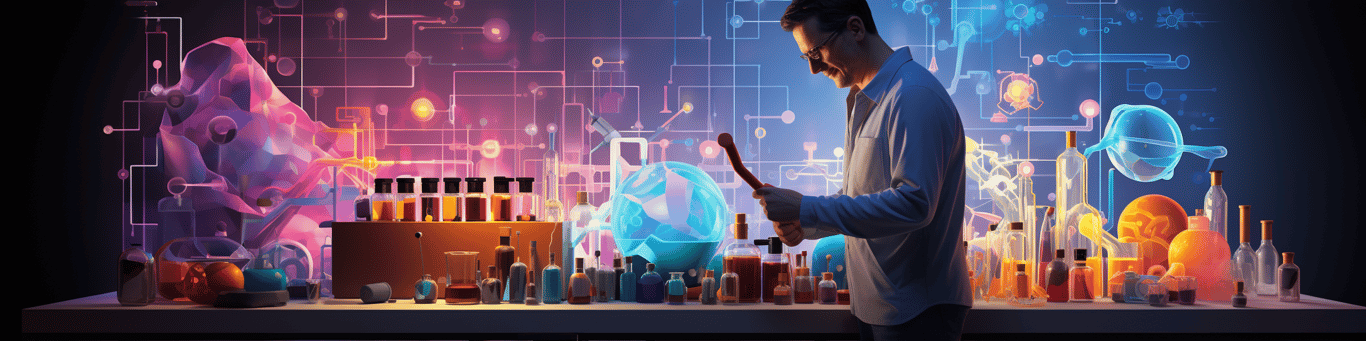 image of a doctor in a lab doing drug, clinical research