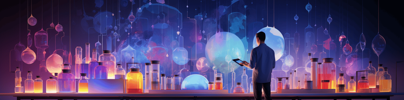 image of a doctor in a lab doing drug, clinical research