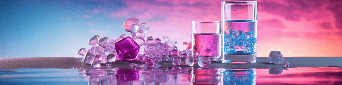 image of drug pills surrounding a glass of water symbolizing drug consumption