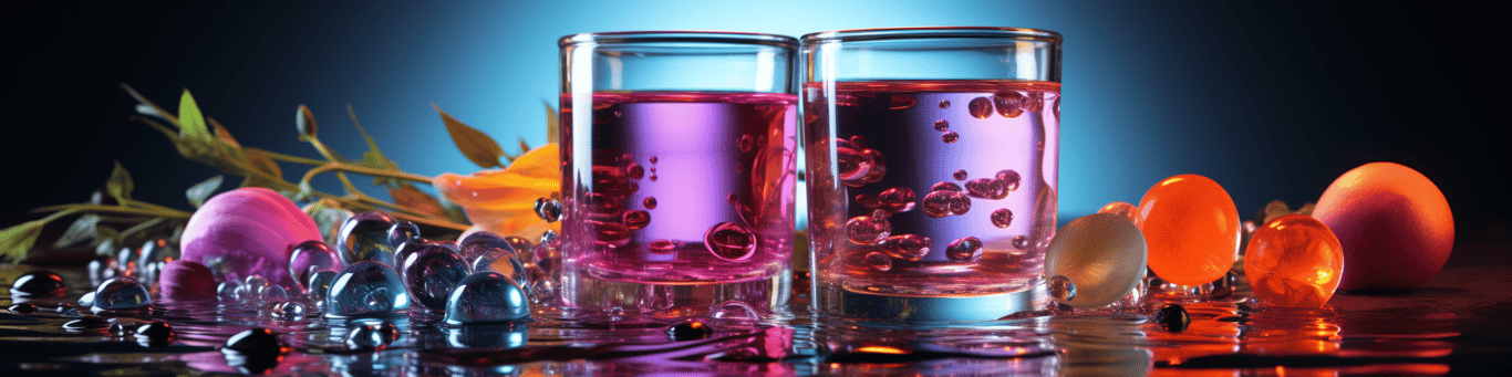 image of drug pills surrounding a glass of water symbolizing drug consumption