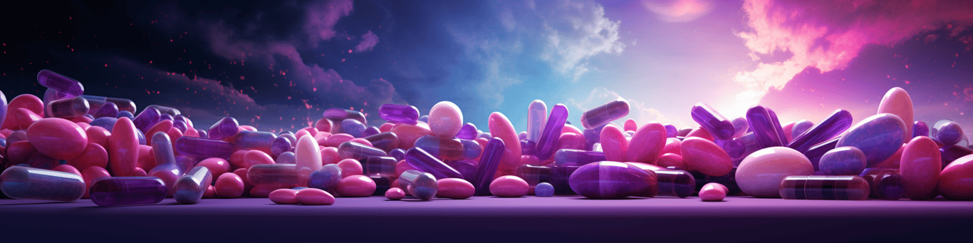 image of different drug pills on a surface