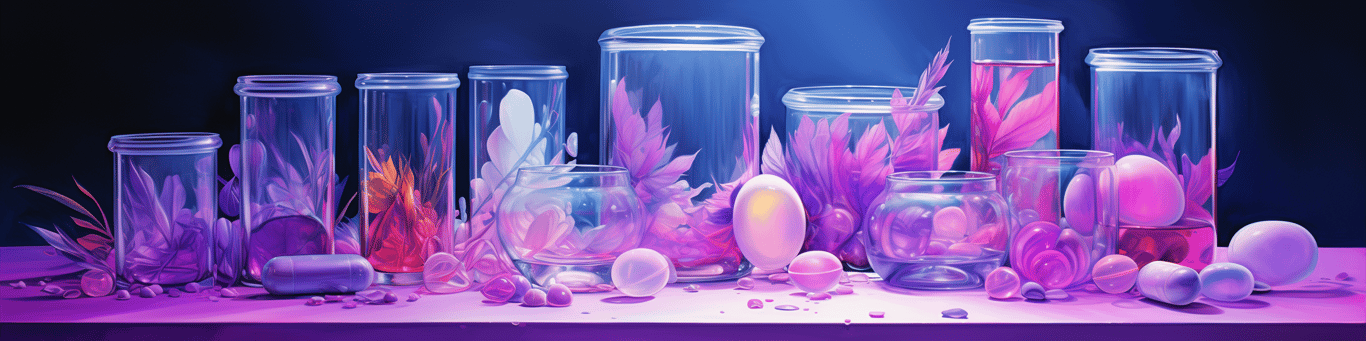 image of different drug pills on a surface