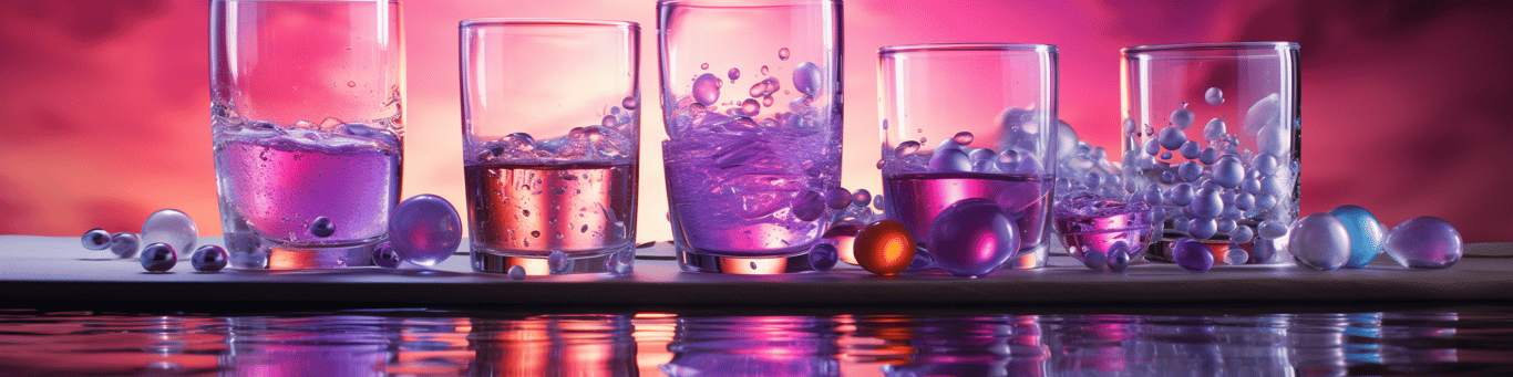 image of drug pills surrounding a glass of water symbolizing drug consumption