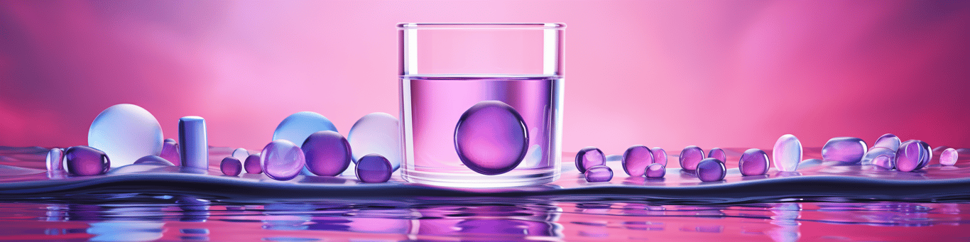 image of drug pills surrounding a glass of water symbolizing drug consumption