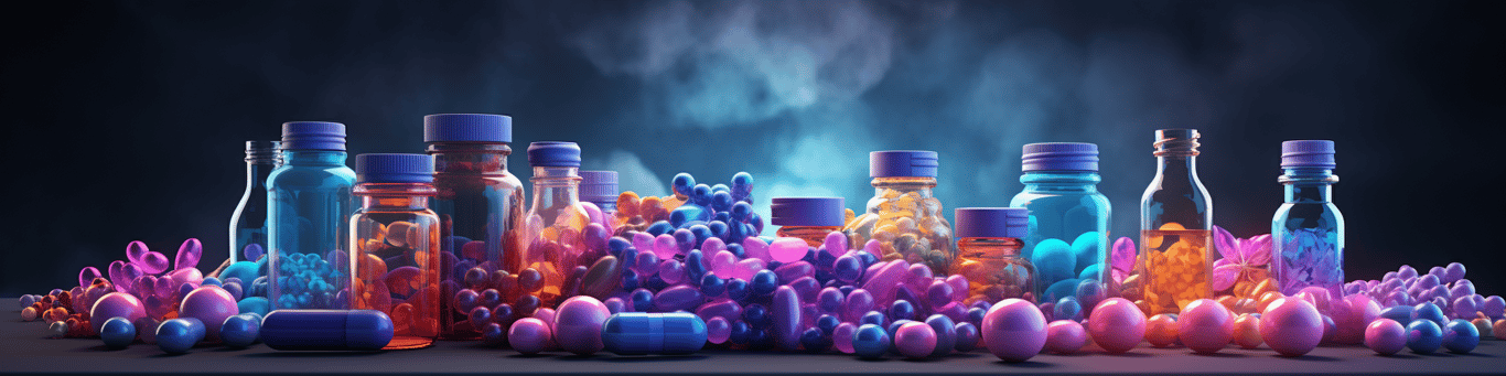 image of different drug pills on a surface