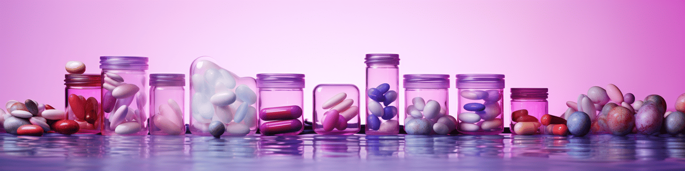 image of different drug pills on a surface