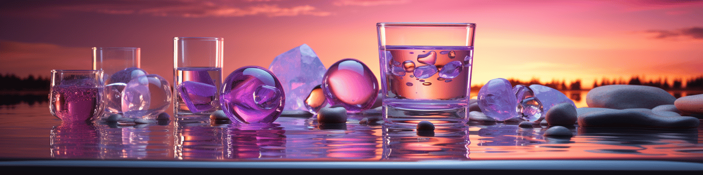 image of drug pills surrounding a glass of water symbolizing drug consumption