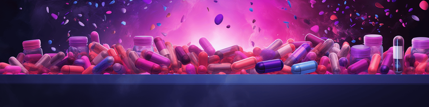 image of different drug pills on a surface