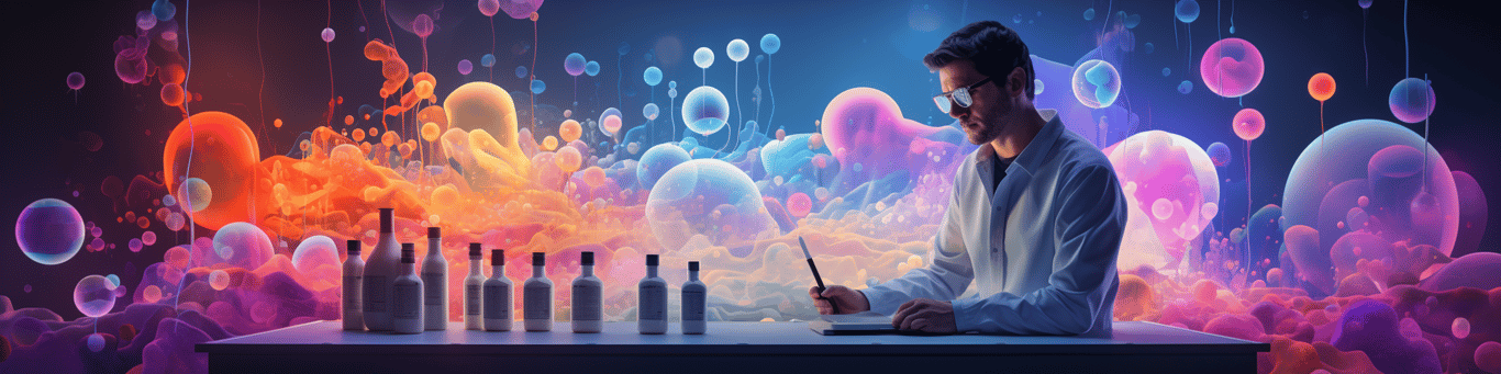 image of a doctor in a lab doing drug, clinical research