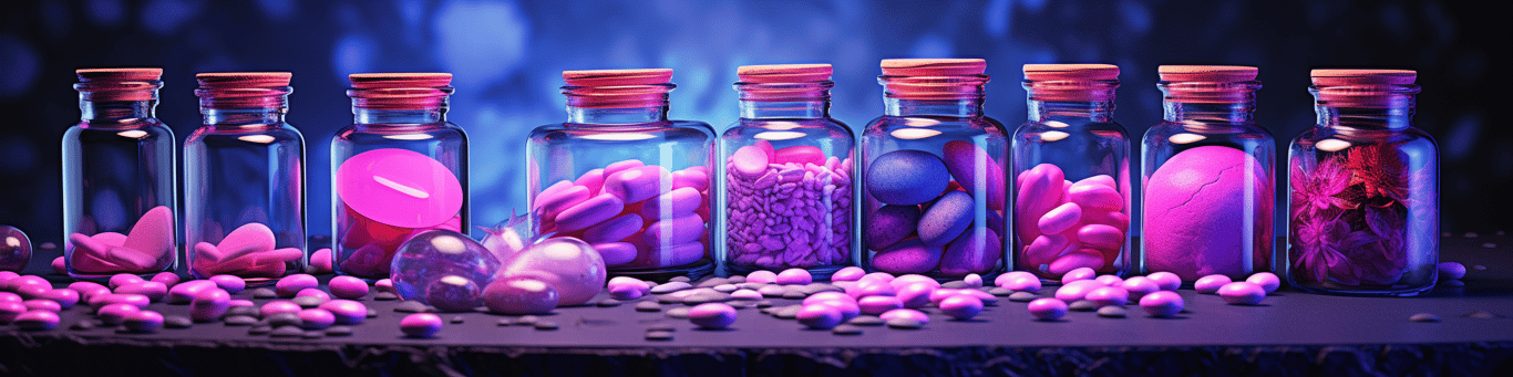 image of different drug pills on a surface