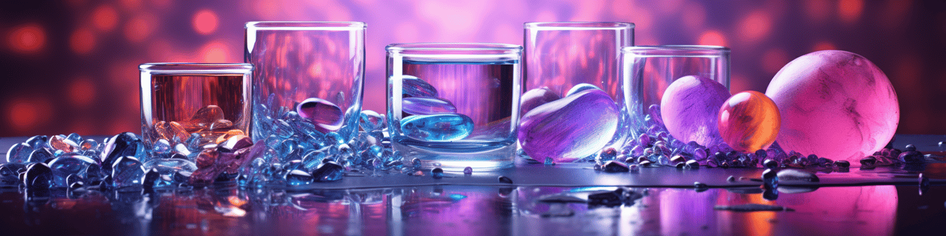 image of drug pills surrounding a glass of water symbolizing drug consumption