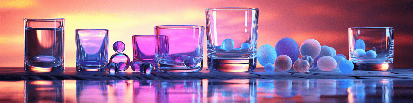 image of drug pills surrounding a glass of water symbolizing drug consumption