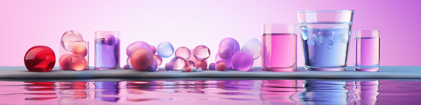 image of drug pills surrounding a glass of water symbolizing drug consumption
