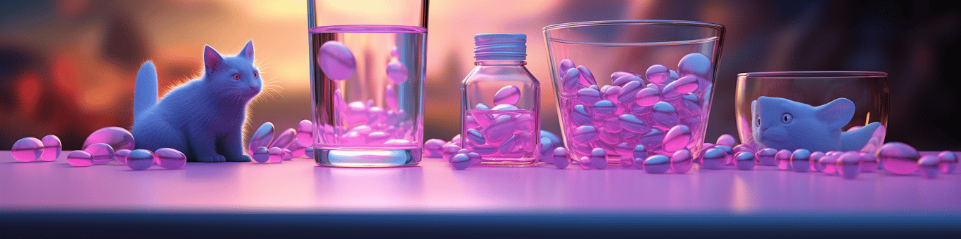 image of drug pills surrounding a glass of water symbolizing drug consumption