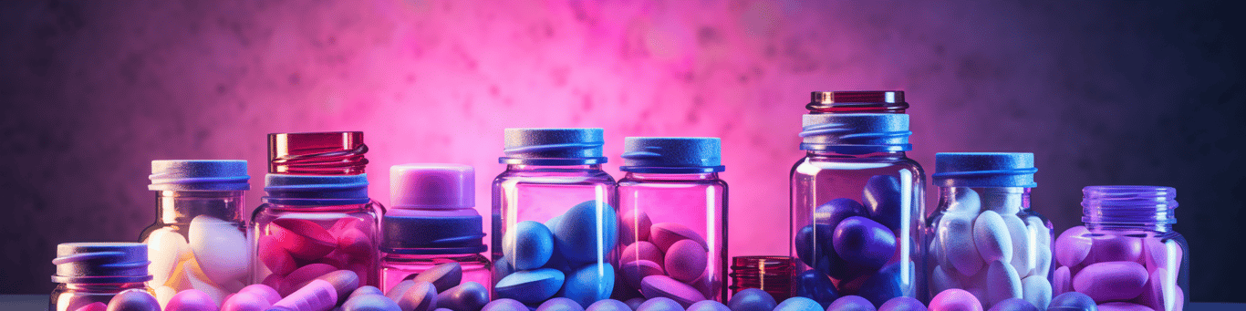 image of different drug pills on a surface