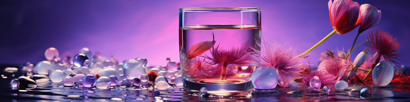 image of drug pills surrounding a glass of water symbolizing drug consumption