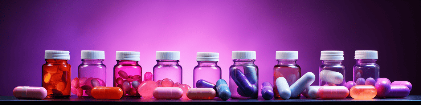 image of different drug pills on a surface