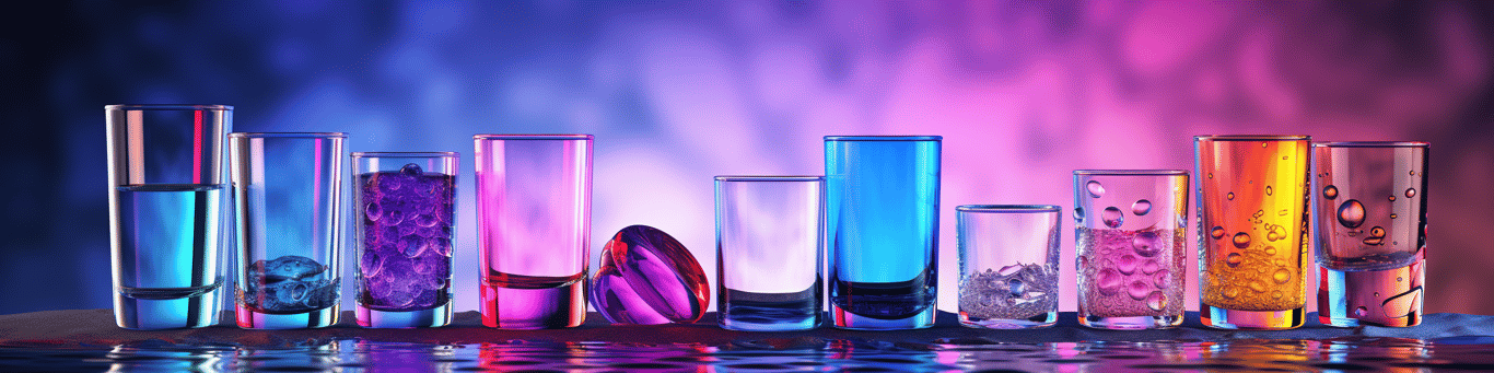 image of drug pills surrounding a glass of water symbolizing drug consumption