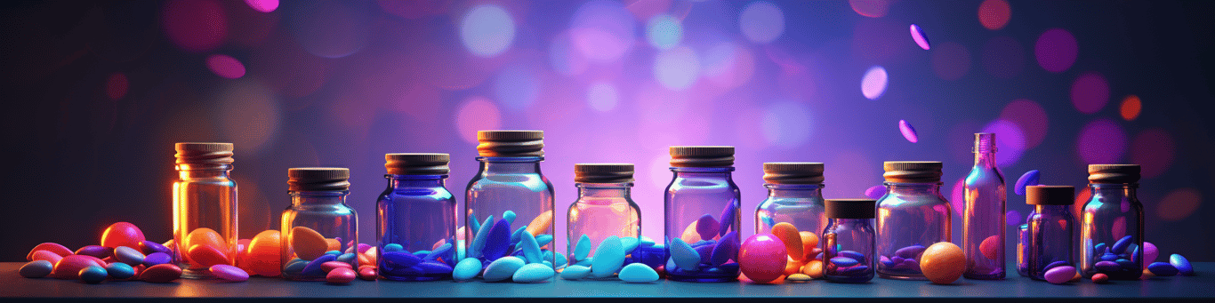 image of different drug pills on a surface