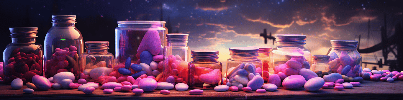 image of different drug pills on a surface