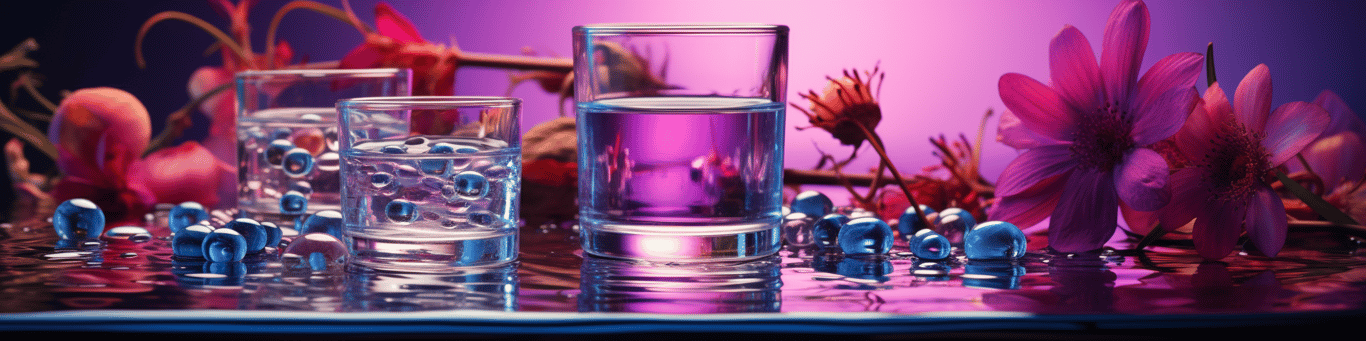 image of drug pills surrounding a glass of water symbolizing drug consumption