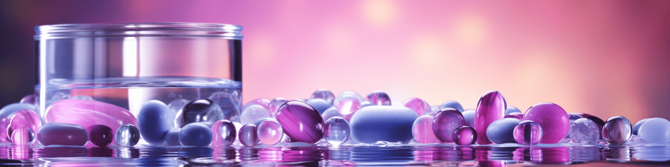 image of drug pills surrounding a glass of water symbolizing drug consumption
