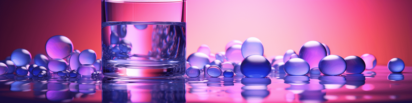 image of drug pills surrounding a glass of water symbolizing drug consumption