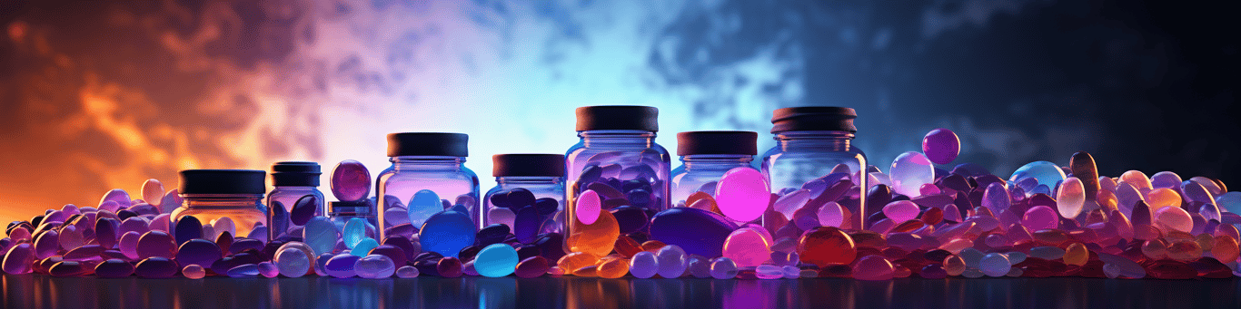 image of different drug pills on a surface